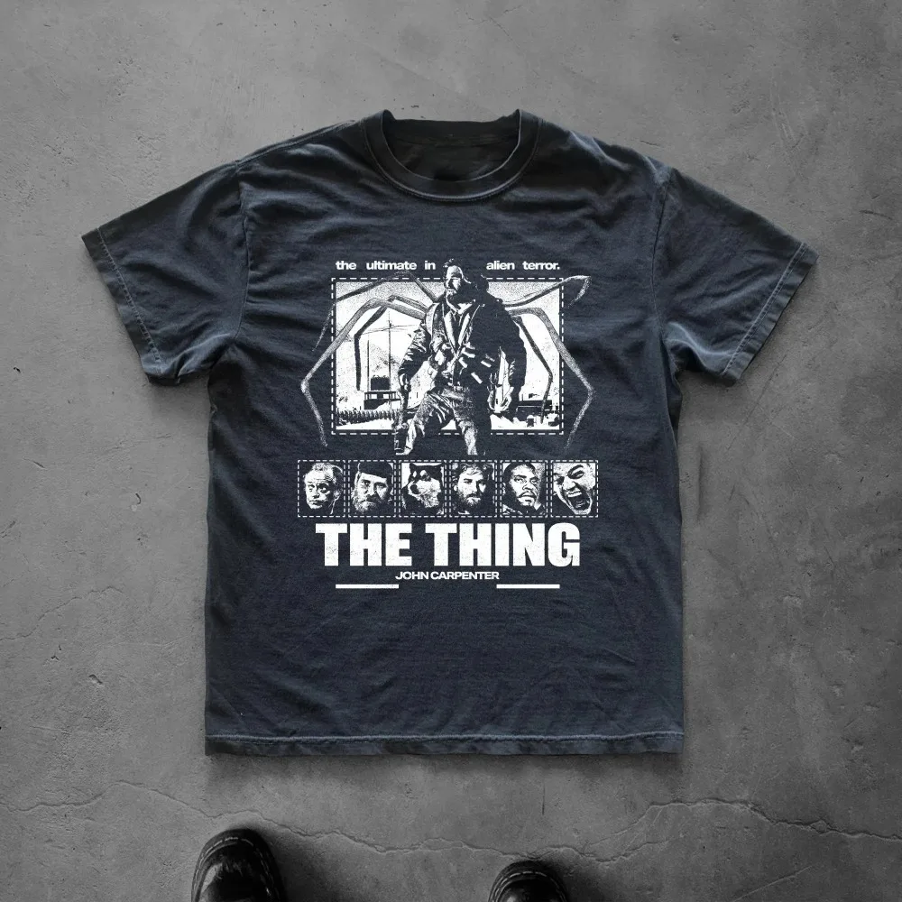 The Thing 1982 Movie Classic Still Graphic Print T-Shirt Men Women Streetwear Fashion Oversized Top O-neck Cotton Summer New Tee