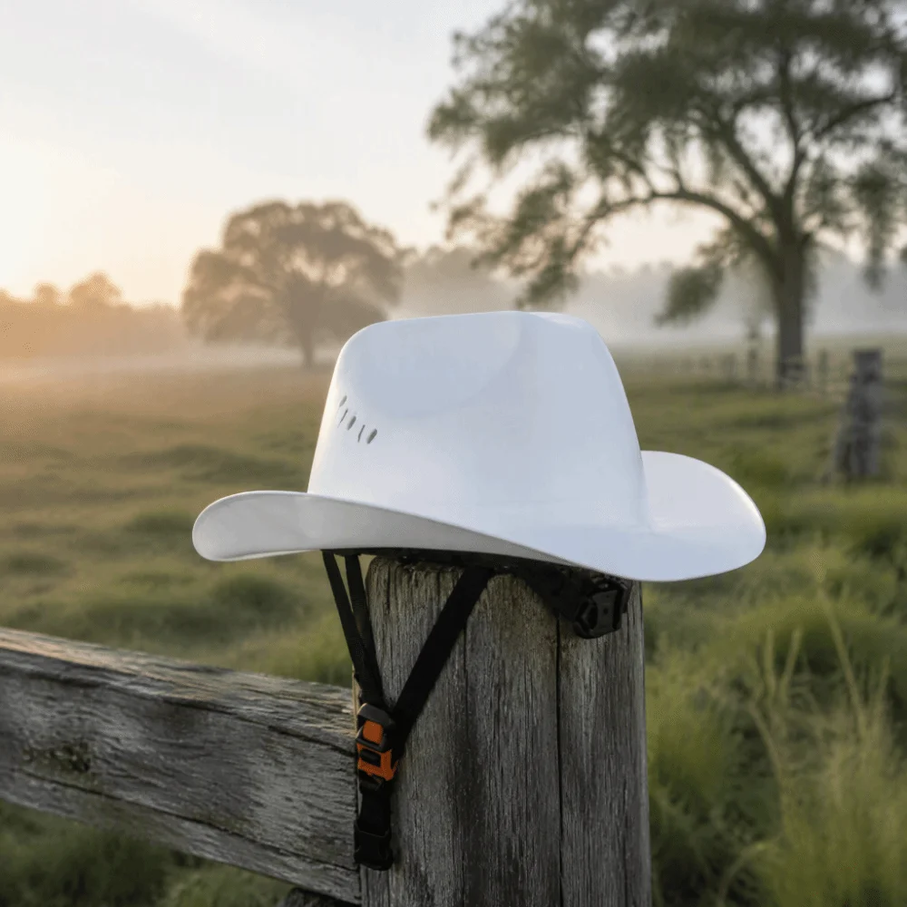 Cowboy Style Western Cowboy Hard Hat High-density Polyethylene Head Protection Hard Hat High Impact Protection Comfortable