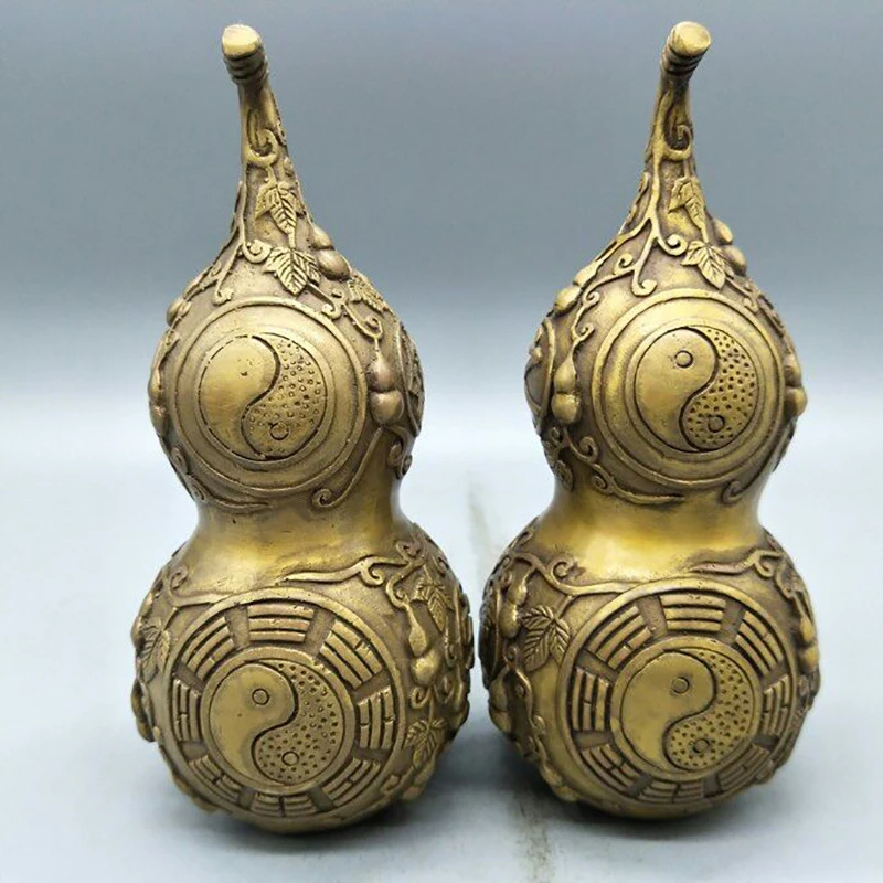 Brass gourd, a treasure for protection, antique copperware, home decoration, craft gift