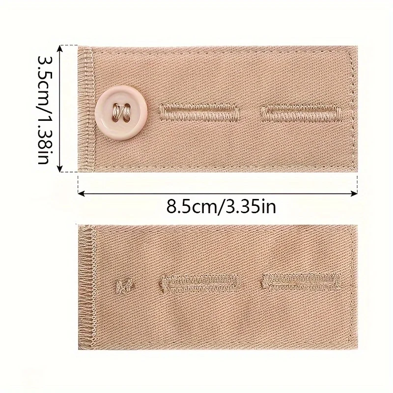 MissDeer 1PC Fabric Waist Expander Button Adjustable Clothes Fastener Extension Snap Buckle Waist Belt Elastic Extended Buttons