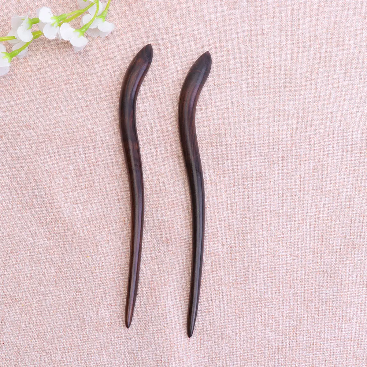 

2Pcs Black Sandalwood Hairpins Traditional Chinese Vintage Hairpin Retro Hair Clip for Daily Wear Gift Natural Wood Hair