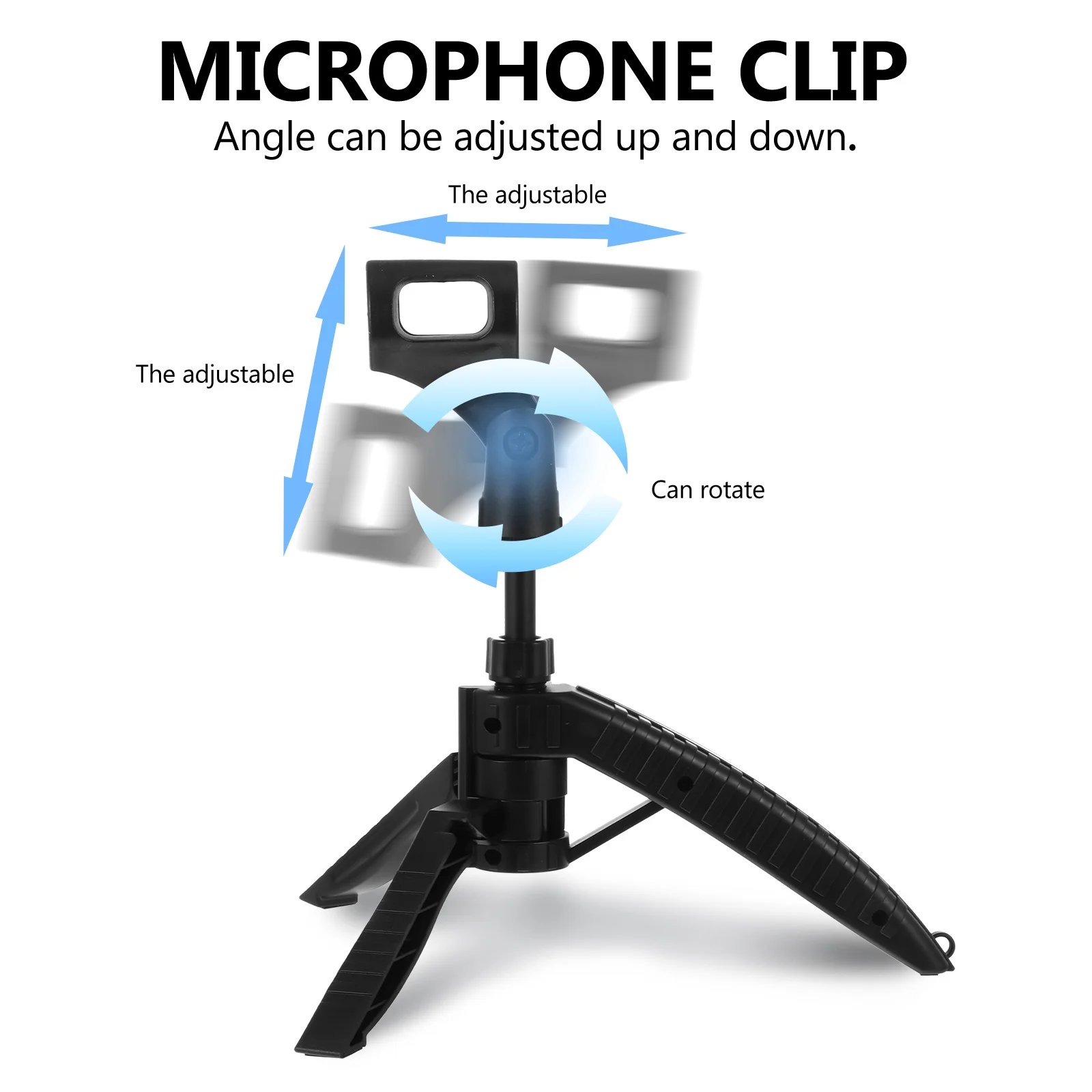 

Adjustable Microphone Stand Desktop Holder with Tripod Stable Support for Broadcasting Podcasting Desk Mount Mic Bracket