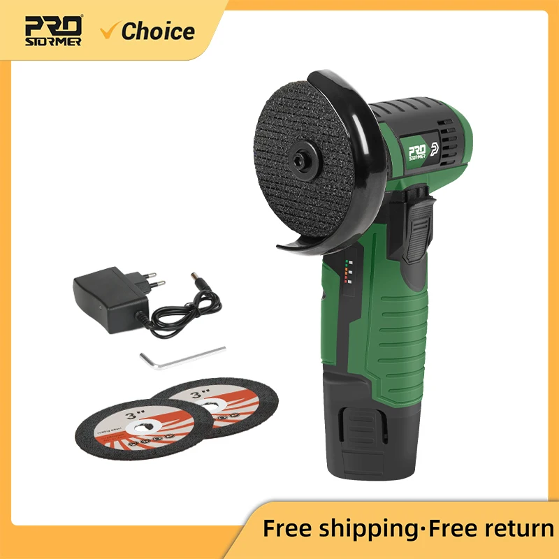 12V Mini Angle Grinder Cordless Polishing Machine 1500mAh 19500RPM Cutting Grinding Electric Power Tools by PROSTORMER