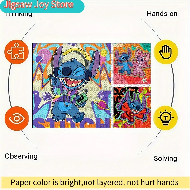 Disney DIY-papierpuzzel, puzzels met steekmotief en hoogwaardig wit kaartmateriaal, geschikt voor ouders en jongeren T