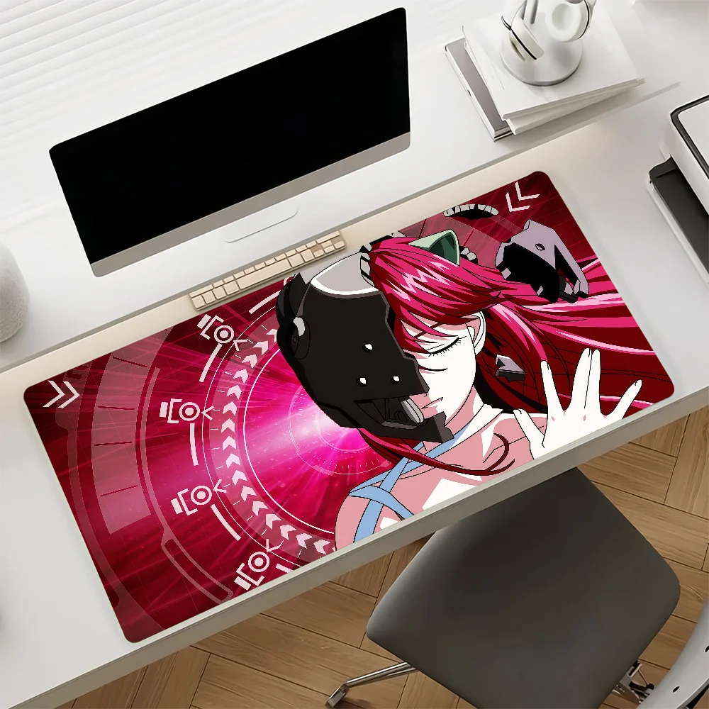Anime E-Elfen L-Lied Mouse Pad Anti Slip Rubber Edge Locked Thickened Laptop Gaming Desk Mat