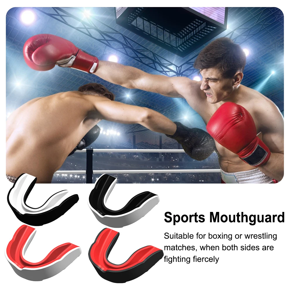 4PCS Mouthguard Slim Fit Boxing Gum Shield EVA Material Mouth Guard Shield for Adults Junior Contact Combat Sports Accessories