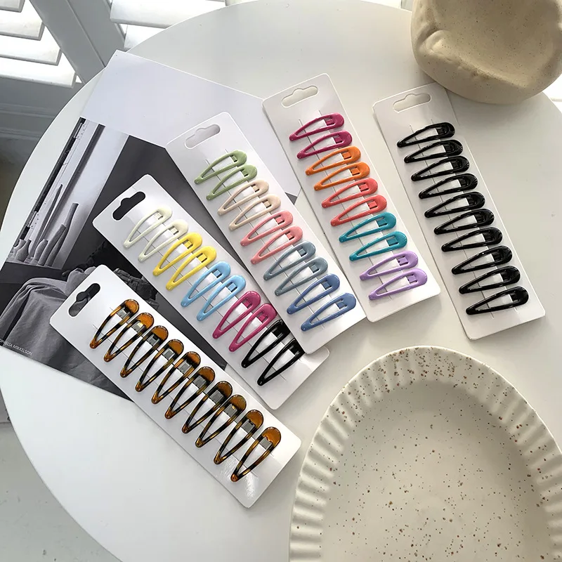 

Colorful Epoxy Resin Hair Clips 5 Cm for Kids Baby BB Clip Water Drop Shape for Side Bangs Non Slip Premium Lightweight Daily