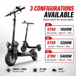 75KM/H Electric kick scooter 60V 48V 1300-3200W 10 inch Fat Tire Foldable Waterproof Electric Scooters Adults EU Warehouse