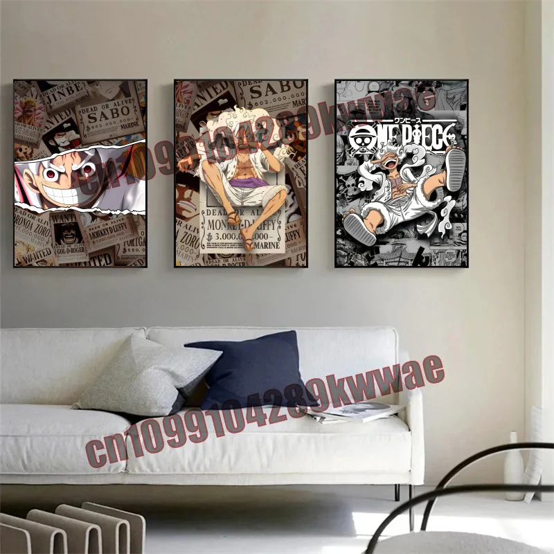 

Japanese Classic Anime One Piece, Luffy, Personal Picture Style Canvas Painting Art Poster Suitable for Bedroom Decoration Gift