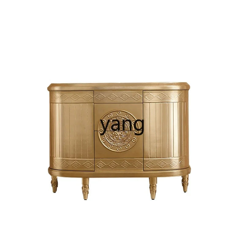 

Yjq Entrance Living Room Meal Edge Curio Cabinet Vintage TV Bench for Bedroom Champagne Gold Wall Cabinet