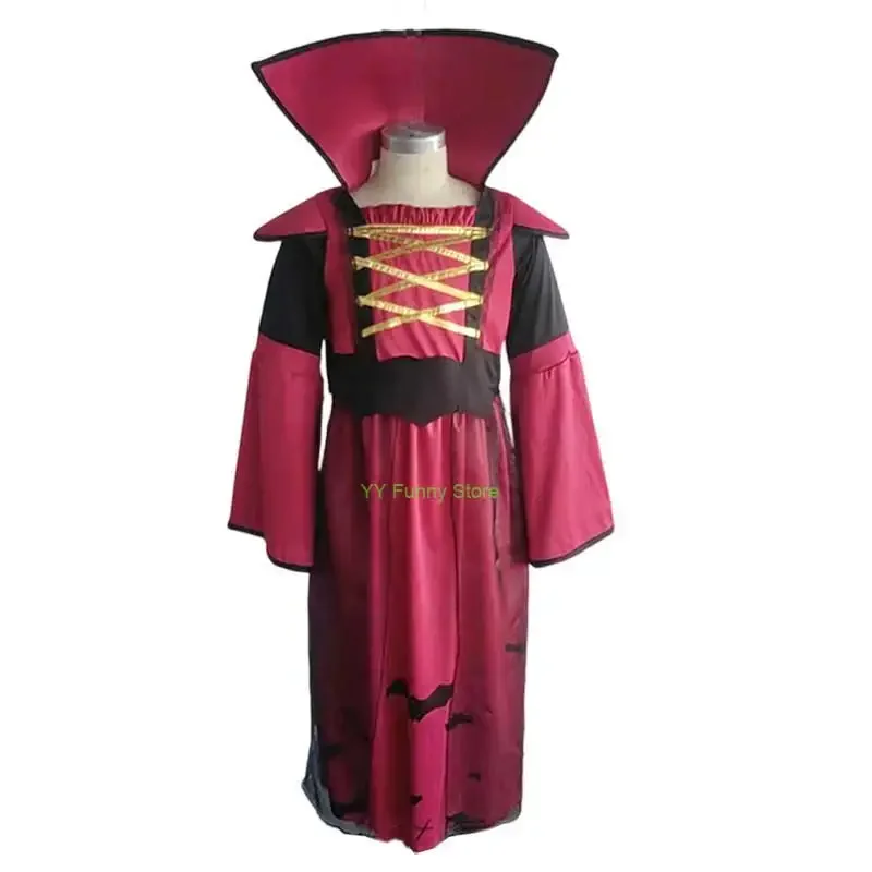 เด็ก Miss Vamp เด็กผู้หญิงเด็กโกธิคฮาโลวีนคลาสสิกเครื่องแต่งกายแวมไพร์ชายหญิงเครื่องแต่งกายที่น่ากลัว