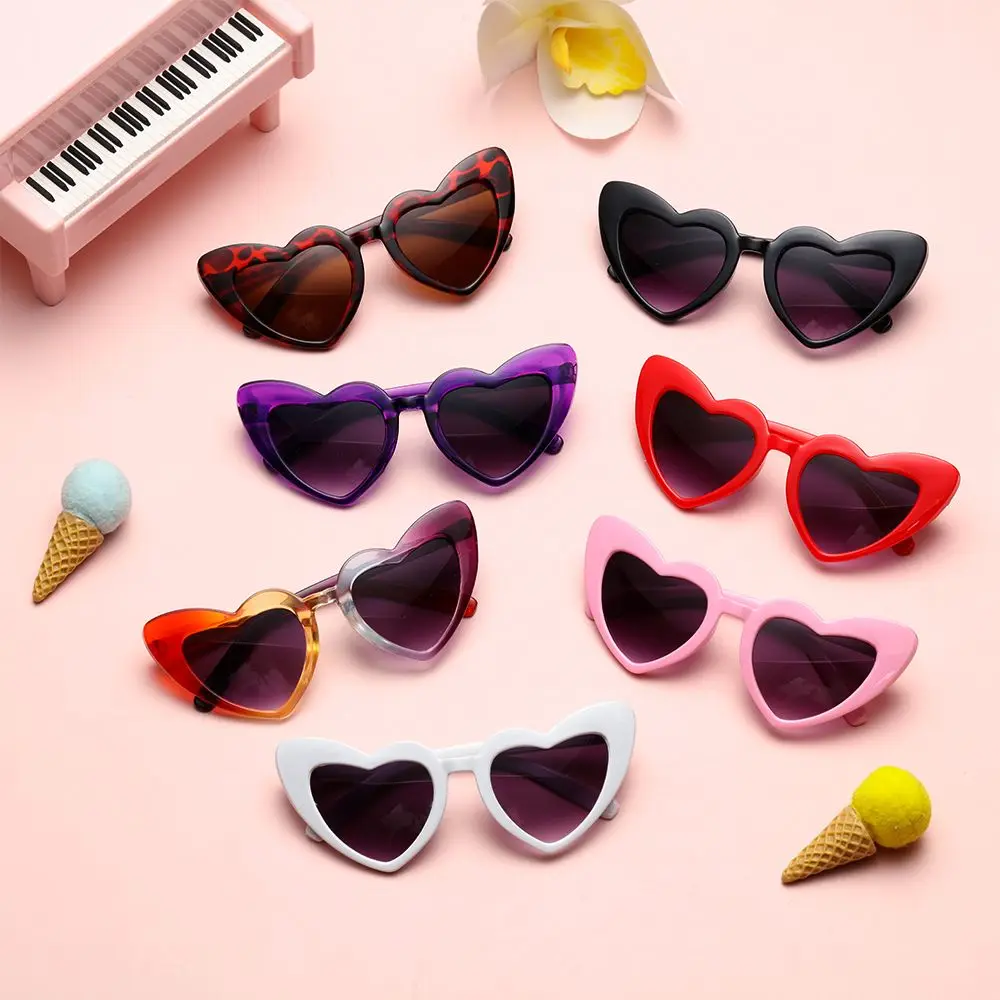 Cute Heart-Shaped Pink Kids Sunglasses Heart Sunglasses Glasses Toddler Sunglasses For 3-9 Years