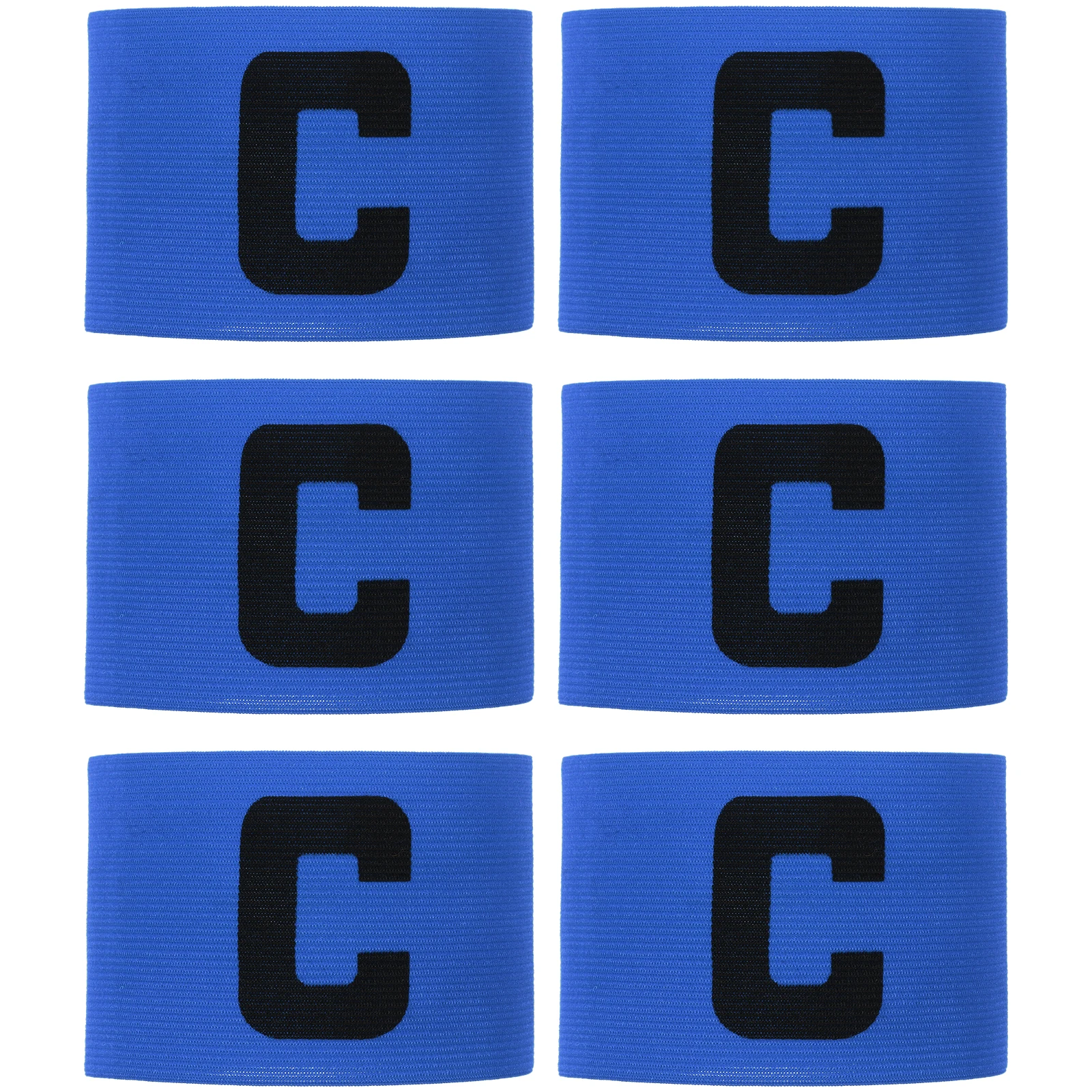 6 قطعة شارة الكابتن مطاطا النايلون كرة القدم العصابات الرياضية قائد فريق كرة القدم الذراع الفرقة C كلمة علامة الكبار الرجال النساء المحمولة