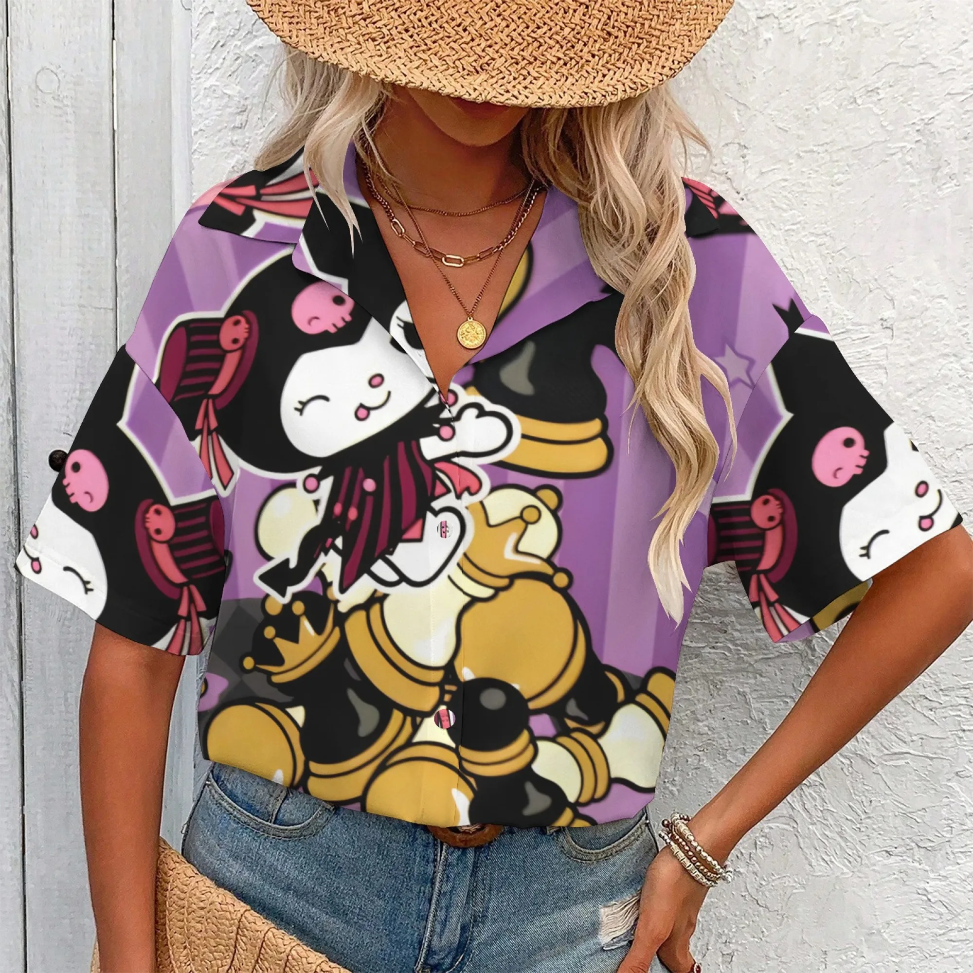 تي شيرت للنساء ملابس نسائية قمصان كورومي للفتيات من سن 11 إلى 12 سنة قميص كورومي للأطفال ملابس للسيدات Y2k تي شيرت كبير الحجم