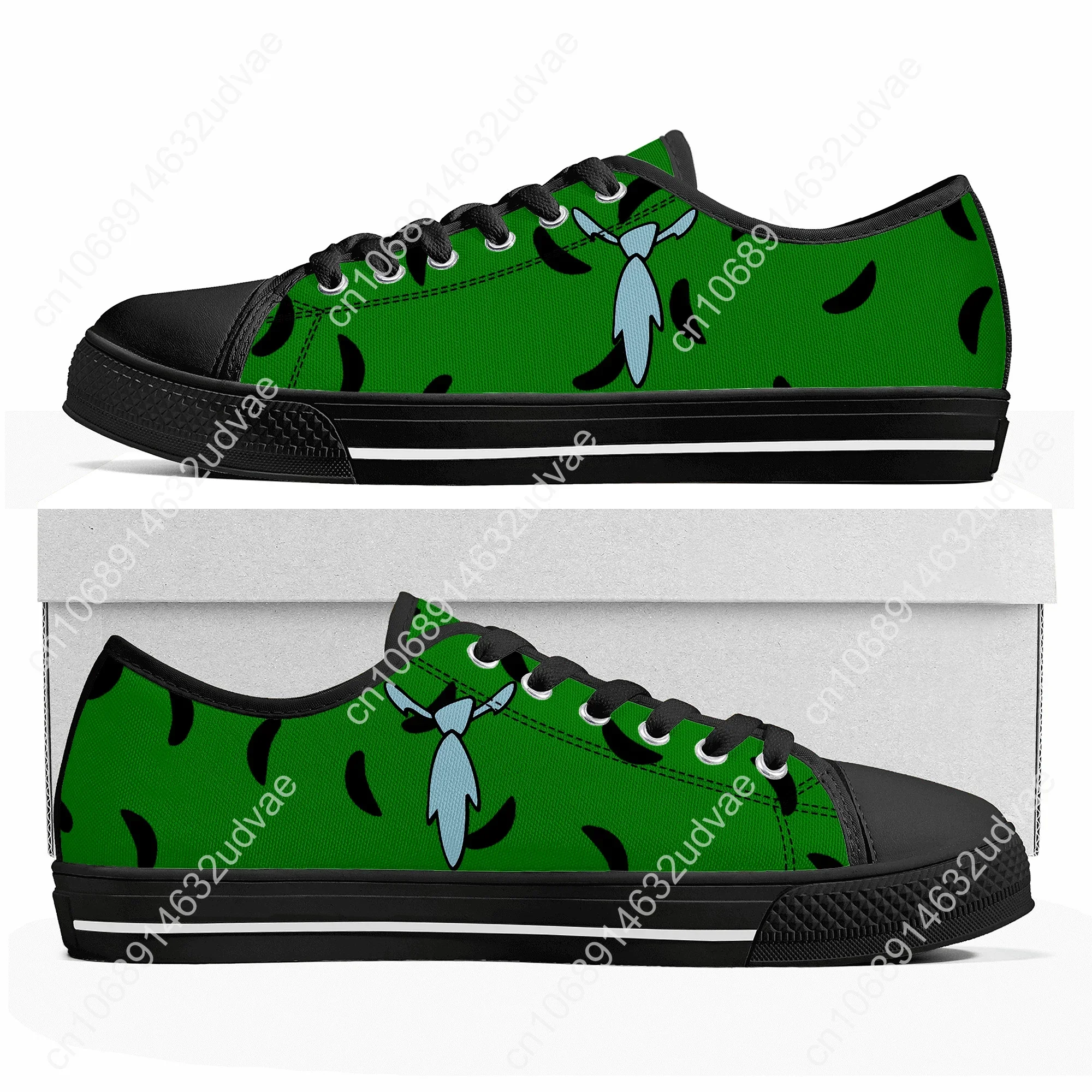 Cartoon Primitive Man Fred Flintstone Low Top Sneakers Männer Frauen Teenager Hochwertige Canvas Sneaker Paar Maßgeschneiderte Schuhe