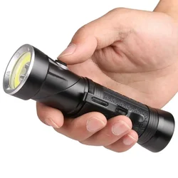 Linterna de trabajo giratoria de 90 grados T6 + COB, potente lámpara LED para antorchas, linternas portátiles de luz blanca/roja para acampar al aire libre