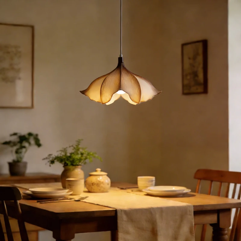 Wabi Sabi Resin Petal Pendant Light Dining Room Kitchen Bar Pendant Lamp Bedroom Living Room Acrylic