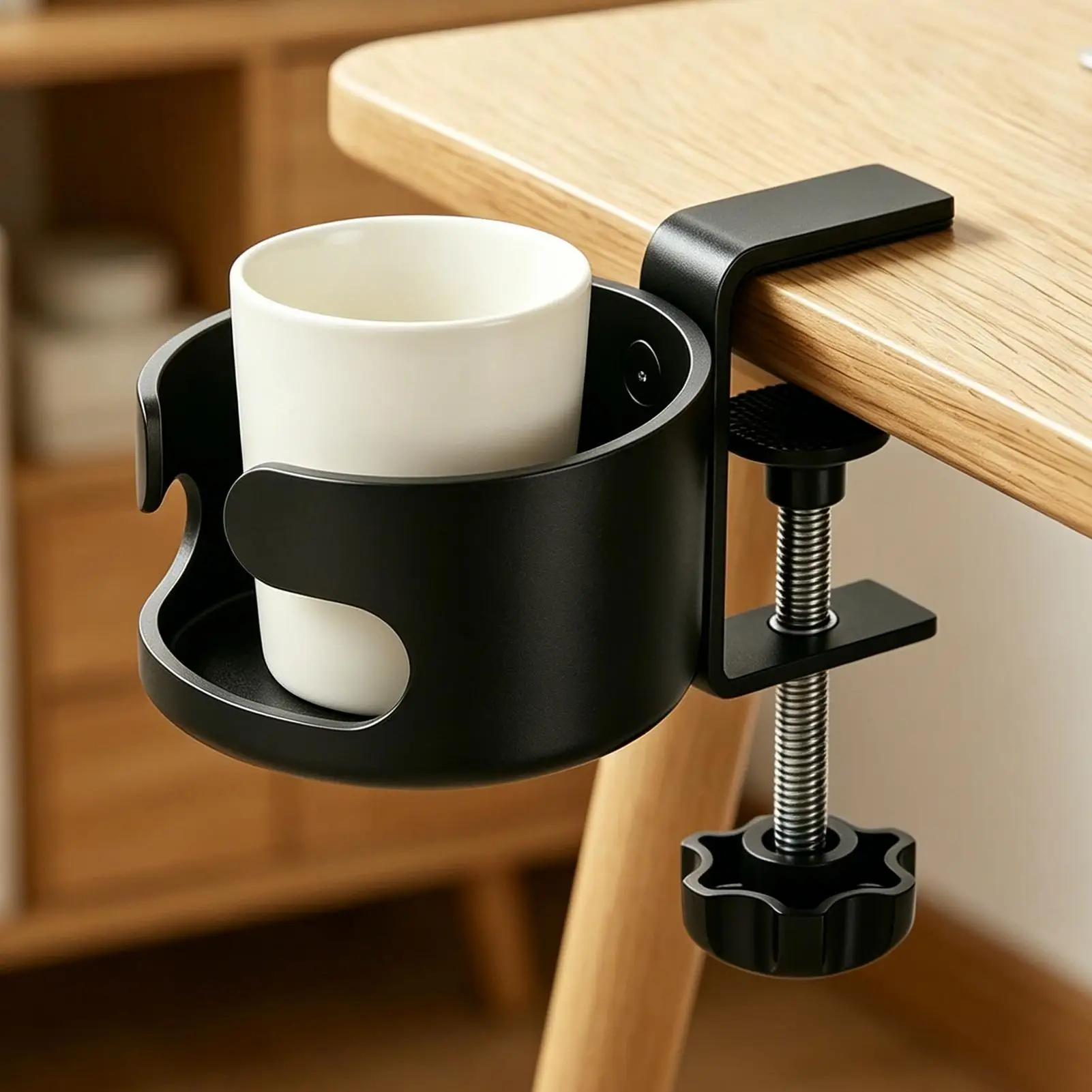 Desk Cup Holder Adjustable Drink Stand Anti-Spill Water Bottle Stand For Desktop Office Chair Lounge Home Outdoor Patio Porch