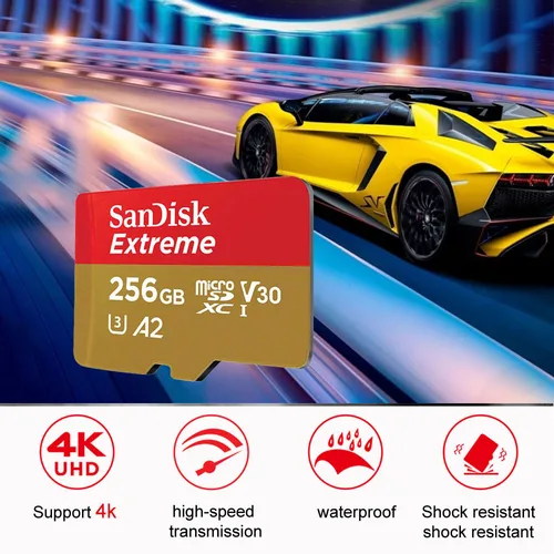 Imagen 2 del producto SanDisk Extreme microSD 1TB 512GB 256GB tarjeta de memoria A2 U3 UHS-I tarjetas USB3.0 4K Flash tarjeta micro SD para cámara GoPro DJI drone