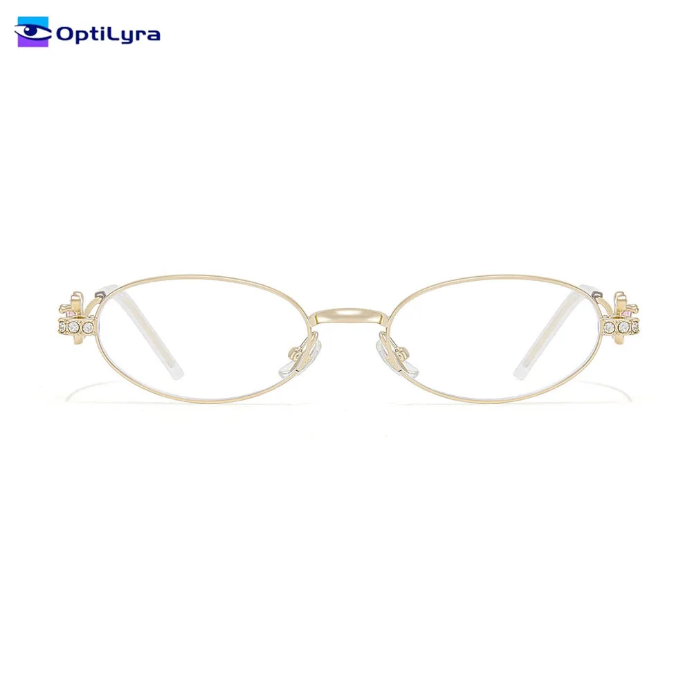 

OptiLyra Brand Luxury Diamond-Set Oval Women's Sunglasses Light Luxury Blue Light Blocking Glasses UV400 Protection