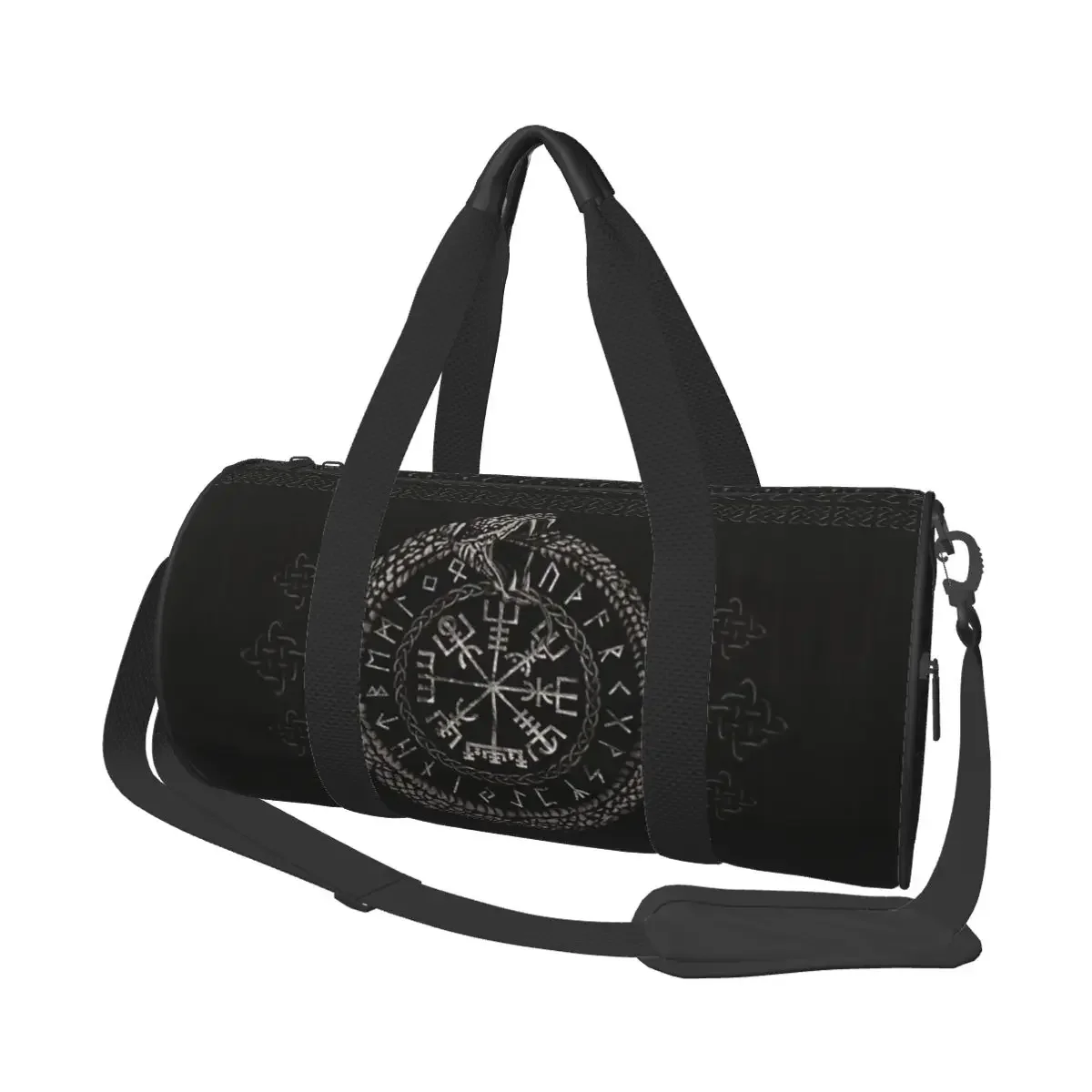 Vegvisir With Ouroboros And Runes Viking Large Duffle Gym Bag Multi-Functional Duffle Travel Bags Handbags Fitness bag