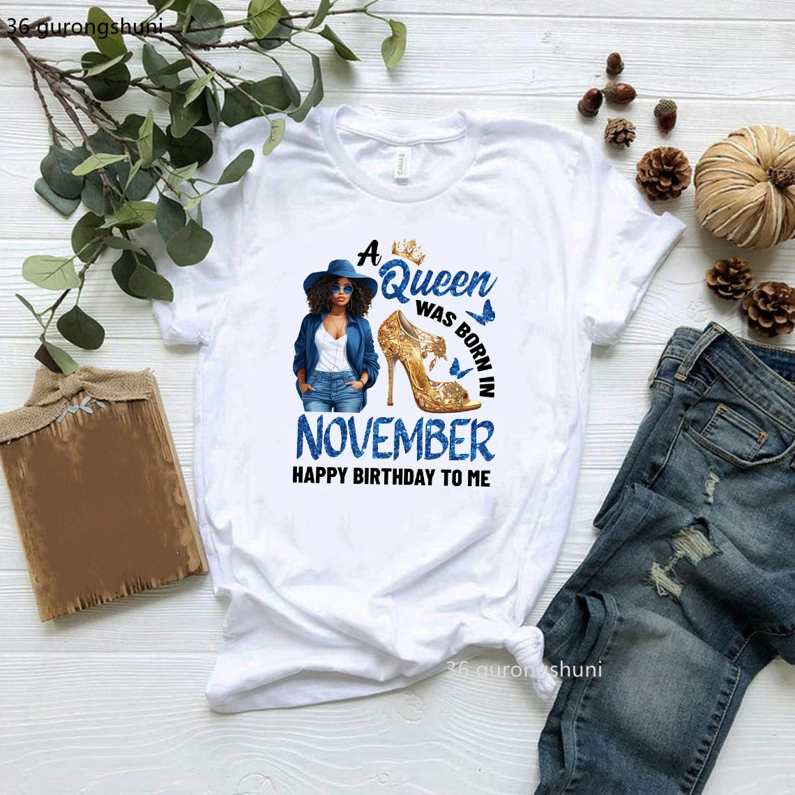 A Queen Was Born In July , Black July Queen, July Birthday Girl, Happy Birthday To Me,Women Tshirt Birthday Gift Shirt Tops image 2