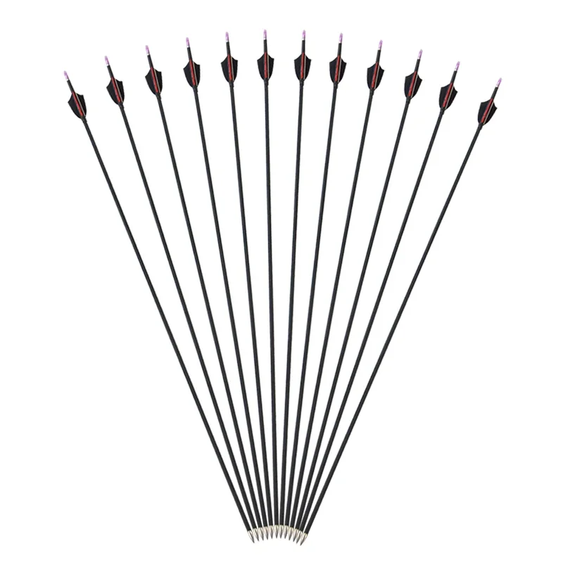 6Pcs30inch Hunting Arrow Spine 1000 Archery 6MM Training Carbon Arrows Turkey Feathers High Quality Composite Carbon Fiber Shaft