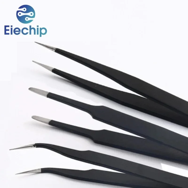 1pcs Anti-static ESD Tweezers Electronics Repair Tools for Repair Electronic Component capacitors resistors IC chip DIY Tools