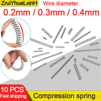 10pcs/Lot 0.2mm 0.3mm 0.4mm Micro Small Compression Spring OD 2/3/4/5/6/7/8/9/10mm Length 5mm to 50mm