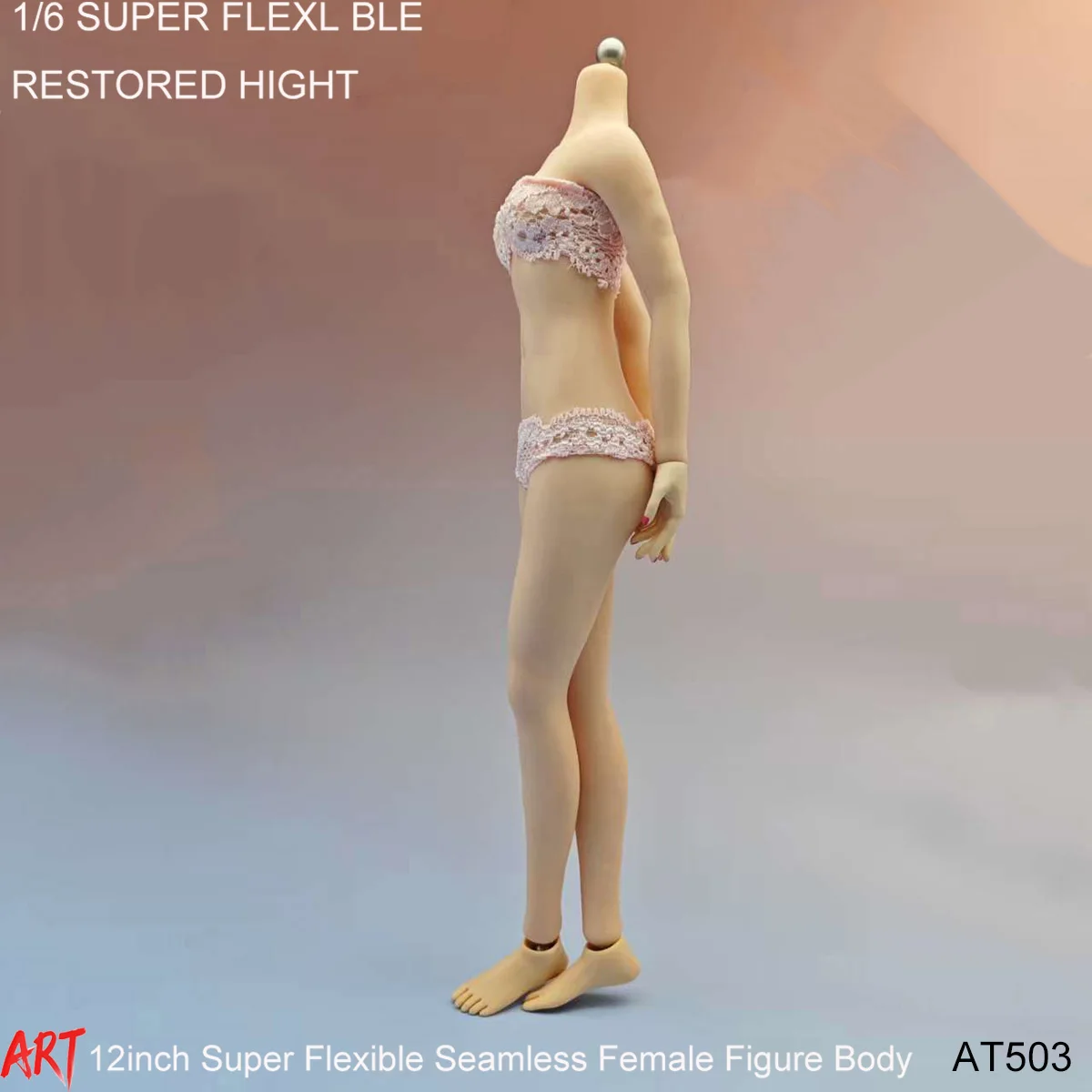 1/6 Articulated Petite-Bust Mannequin Body for Custom Military Figures (12in) - Female Soldier Doll with Detachable Nipple Cover