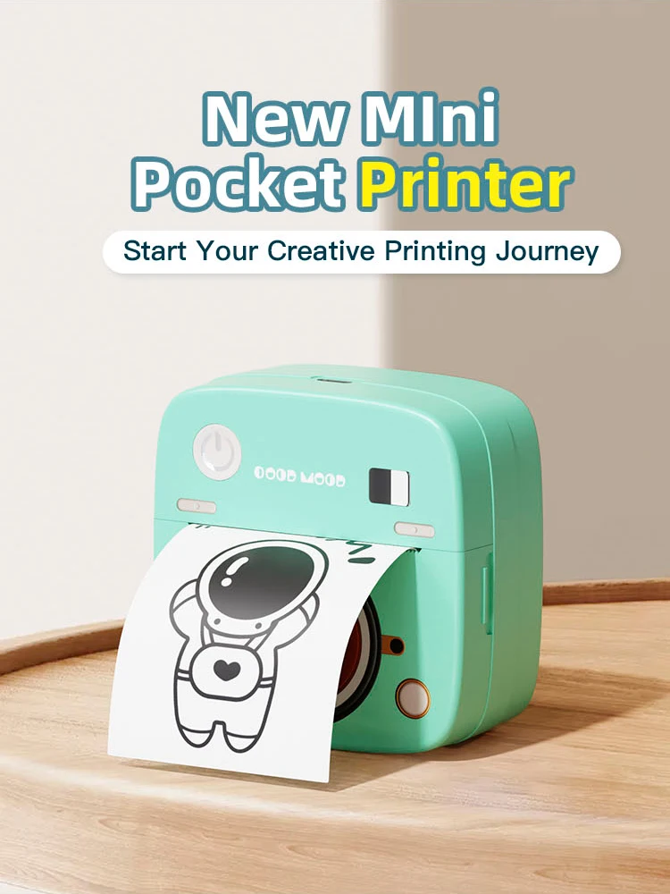 New Photo Sticker Printer  C1Kitchen Label Printer 1200mAh Battery Type-C Smart Bluetooth Mini Printers for iOS Android Phone
