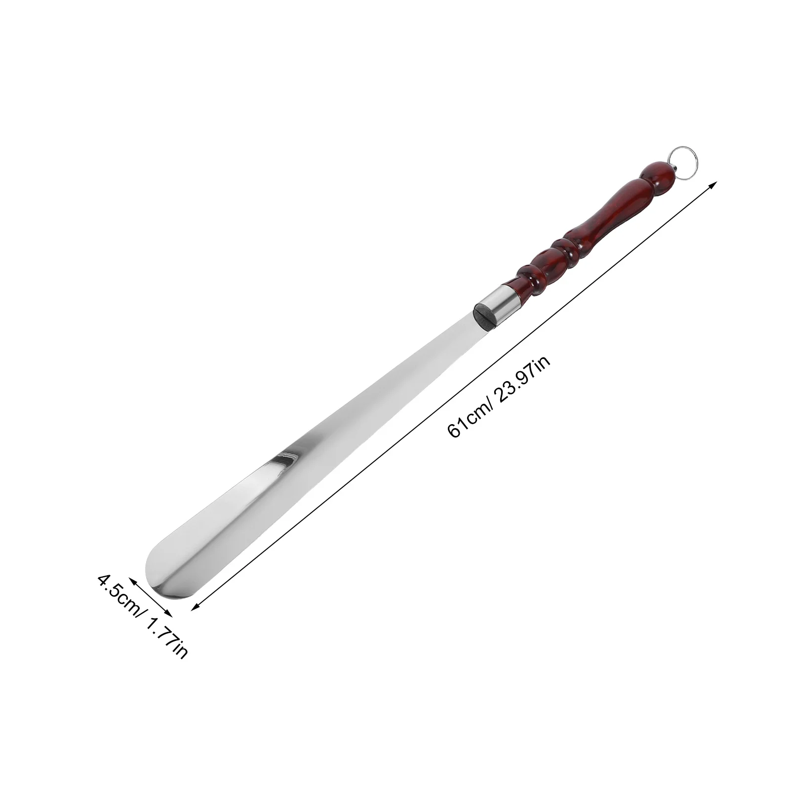 Stainless Steel Long Handle Shoehorn Wood Grip Ergonomic Shoe Horn For Elderly Pregnant Women Heavy Duty Shoe Lifter Travel