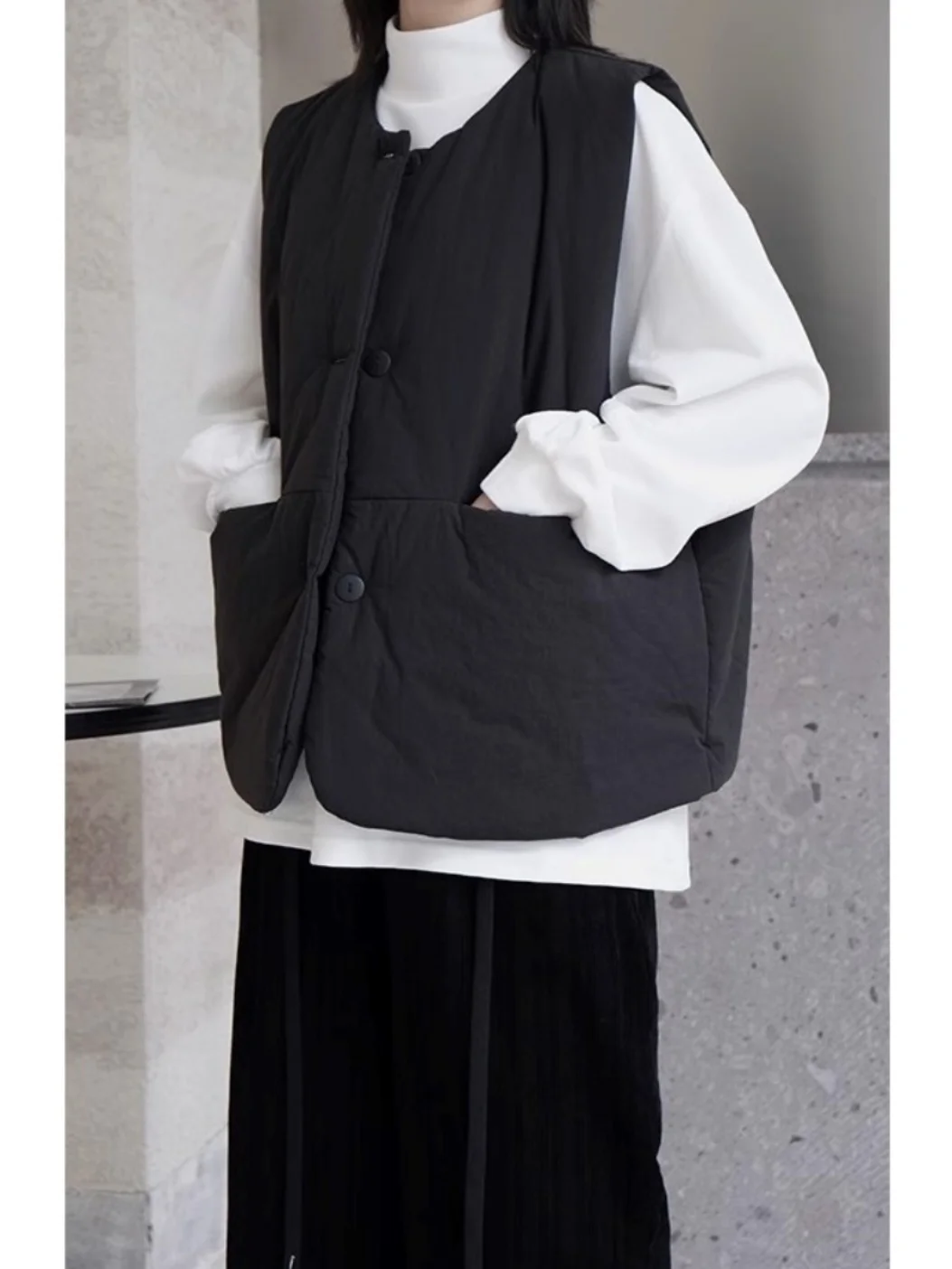 

Women's Svel Vest Tank Top New 2023 Loose plus Size Casual Warm Cotton Lined ort Sle round Ne Single Button Closure