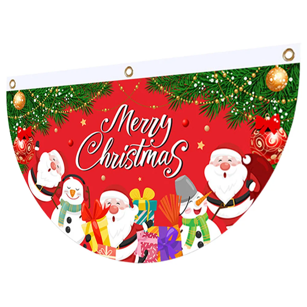 Christmas Decoration Hanging Flags Christmas Outdoor Buntings for Party Garden Flag Bunting Deck Porch Holiday Festive