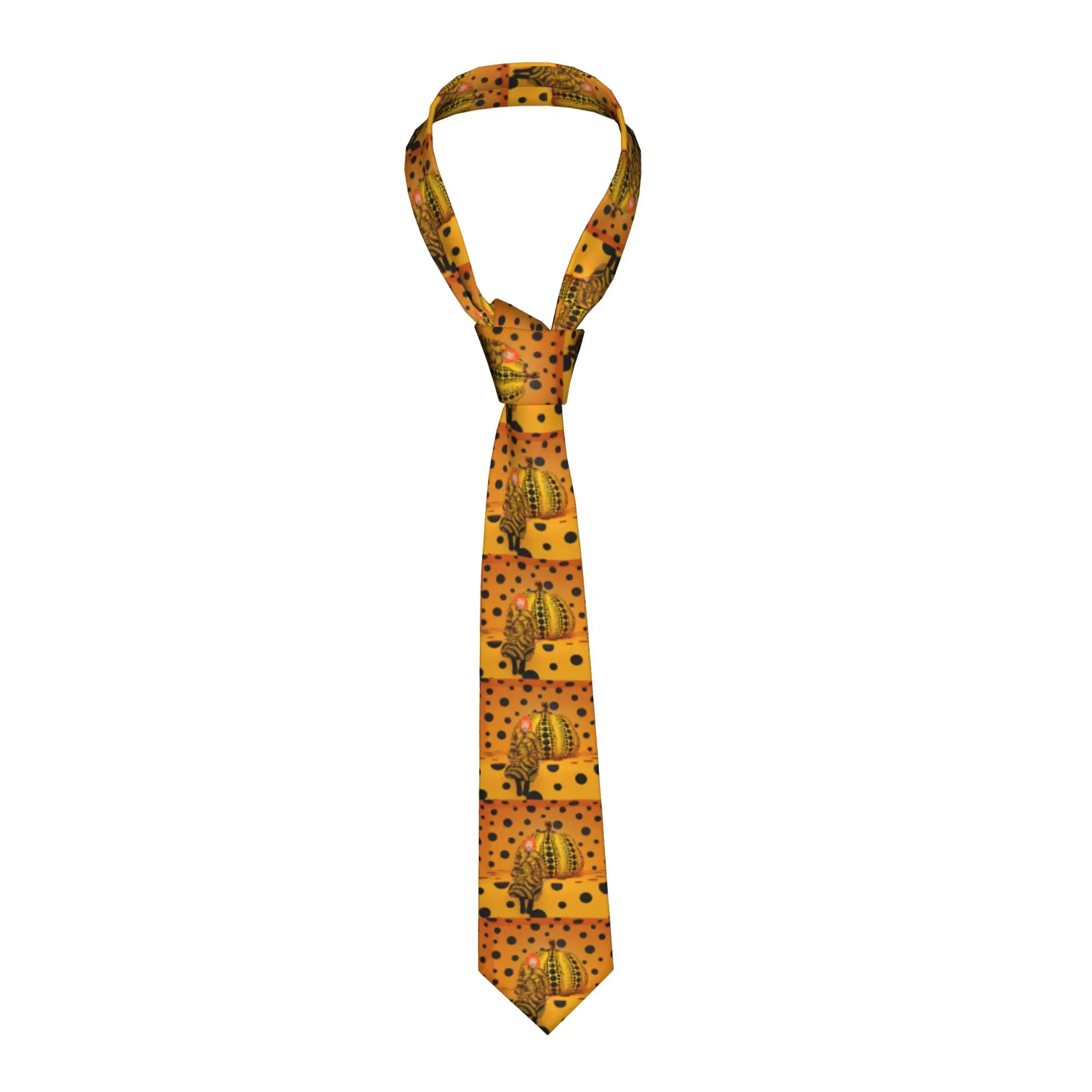 Yayoi Kusama Pumkin Neck Tie for Men Fashion Abstract Art Silk Wedding Neckties