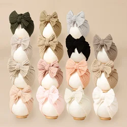 Gorro con lazo de doble capa para bebé, gorro cálido con lazo grande, decoración de invierno para niño, accesorios para el cabello, turbante para niña, nuevo diseño