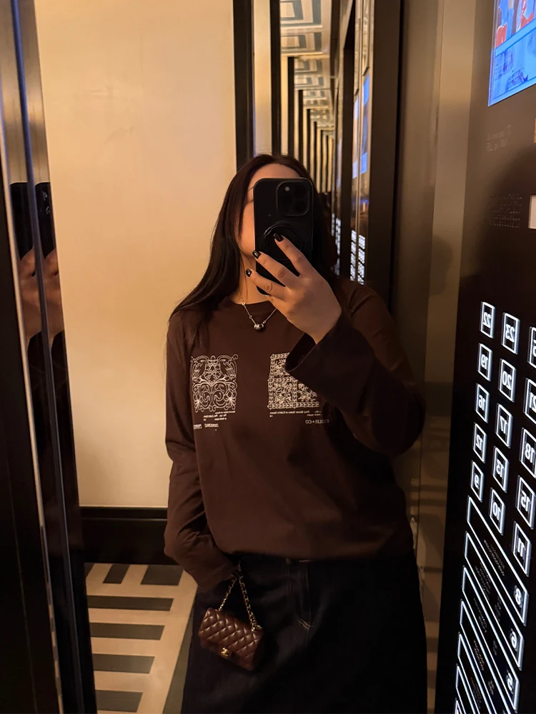 

Свободная женская футболка оверсайз с тотемным принтом, хлопковая, повседневная, в американском уличном стиле, свободного кроя, с принтом