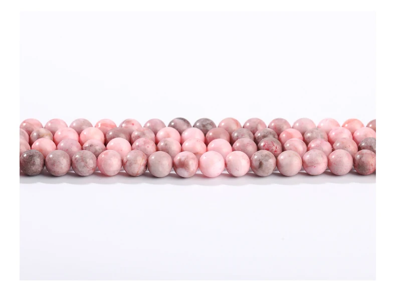 Naturstein Rosa Zebra Jaspis Perle 4 6 8 10 12mm Runde Lose Spacer Perle Für Schmuck Machen DIY Armbänder Halskette Zubehör – Detail 9