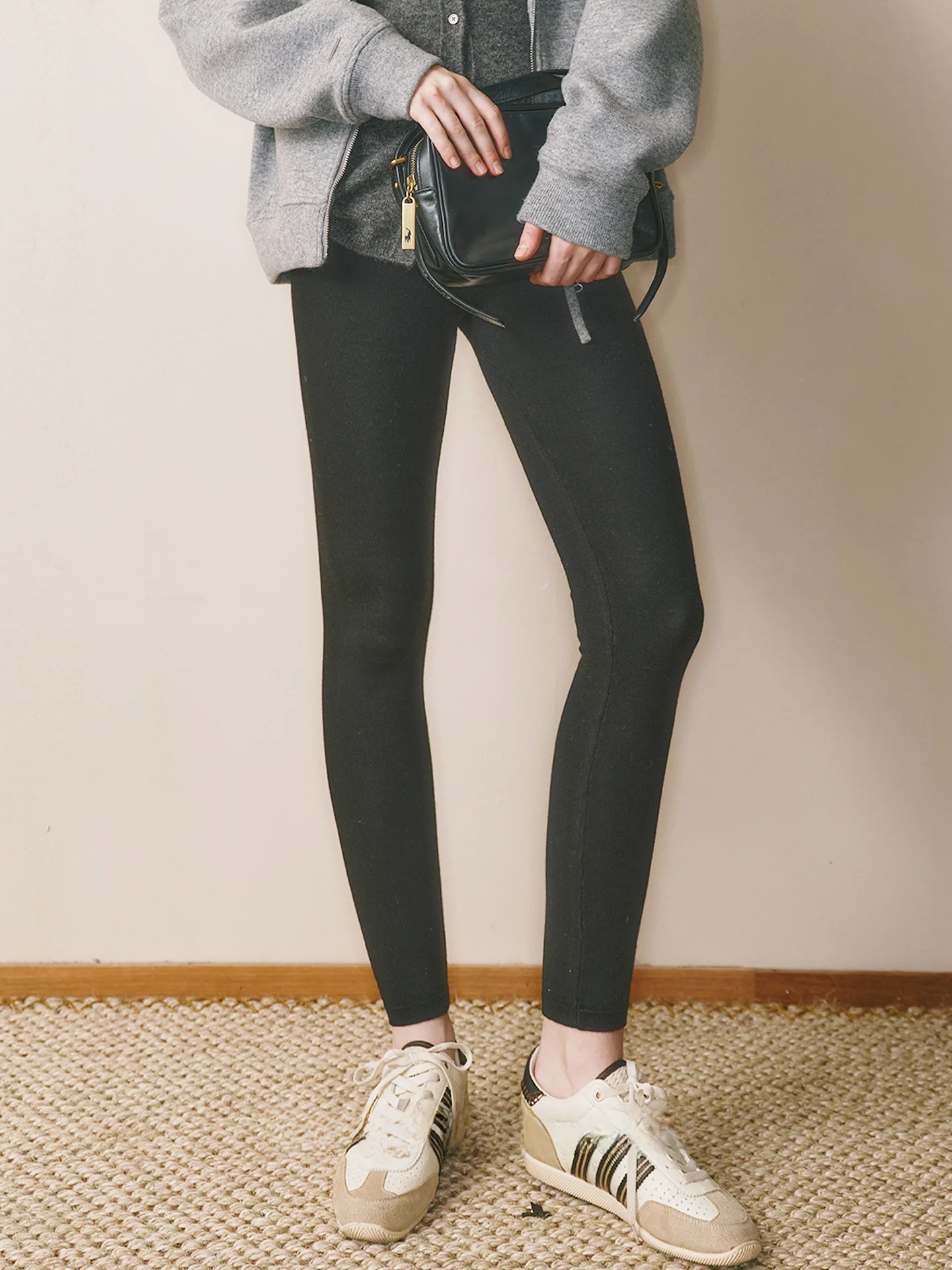 

Fre Moi Yangzi, 48 шт., эластичные леггинсы с высокой талией, влажные ng Sl, шерстяные леггинсы, женские длинные брюки с высокой талией