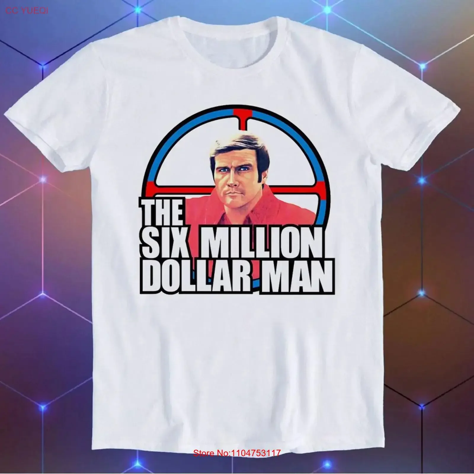 Camiseta The Six Million Dollar Man, da série de TV dos anos 70, estilo retrô, E329, vintage, lavada, moda masculina, casual, elástica, roupas de designer.