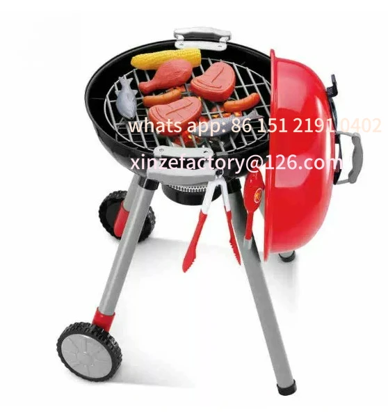 

Customizable BBQ Grill Toy Set Montessori Cooking Barbecue Simulation Food Playset Kids Kitchen Toys for Girls Bi