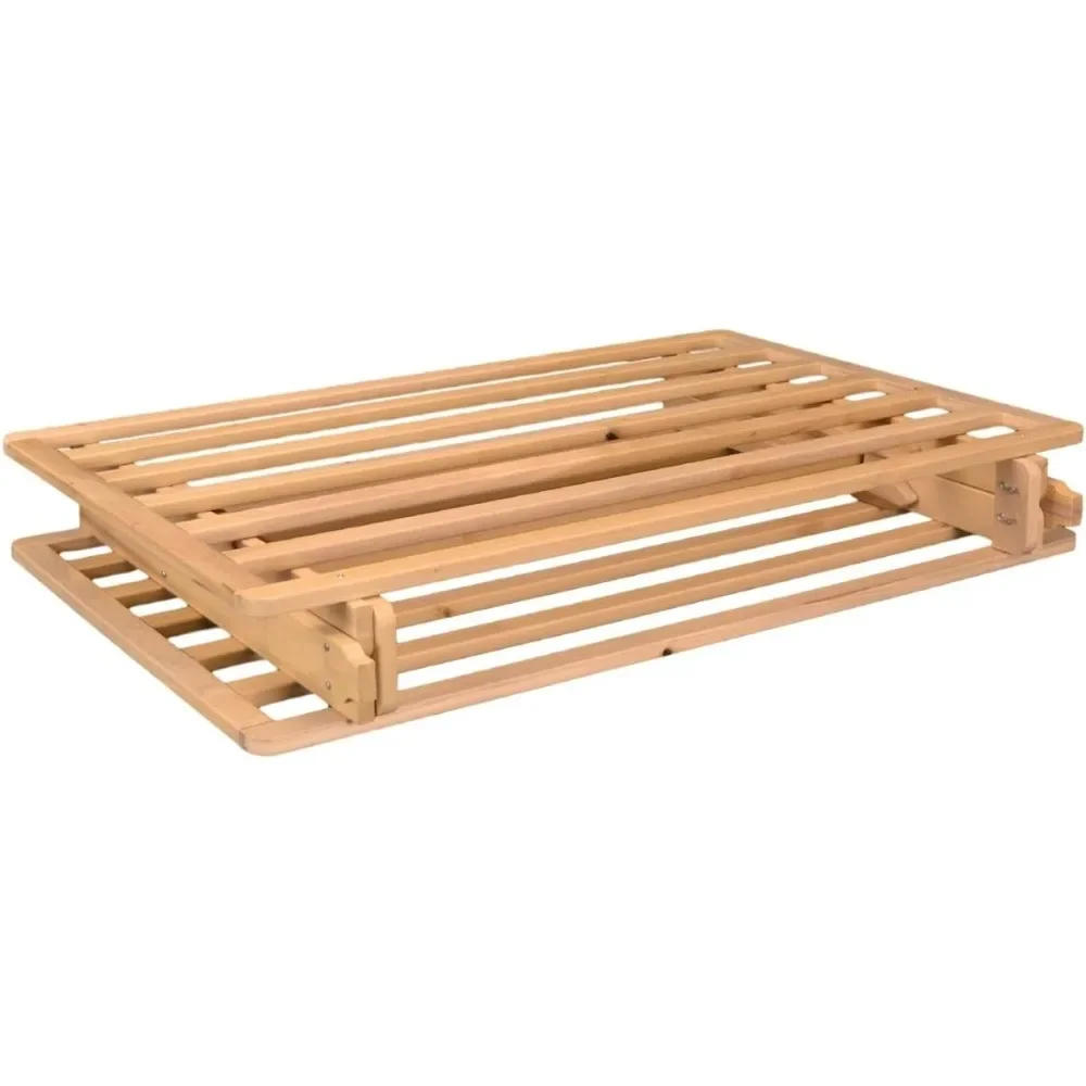 Fold Platform Bed - Queen Unfinished Wood Frame Minimalist- Easy Assembly