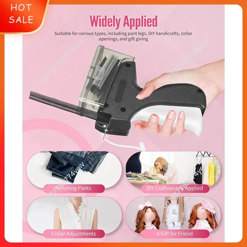 مسدس غرزة مع صندوق تخزين، مسدس وضع العلامات للخياطة السريعة، تثبيت الملابس المؤقتة مع 1200 قطعة من مشابك البارب A62X