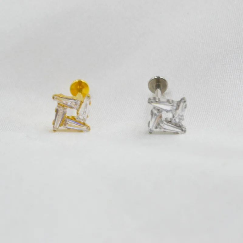 10 قطعة 16 جرام جميع G23 التيتانيوم ASTM F136 فراشة تشيكوسلوفاكيا الشفاه Labret بار الأذن اللولب الزنمة الرخ بار هيئة ثقب المجوهرات تألق جديد