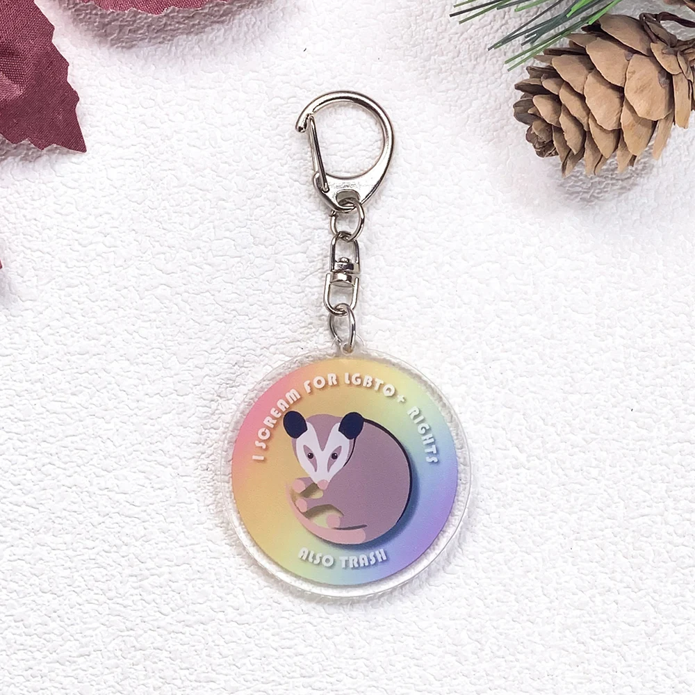 11 Stück Opossum Didelphidae Zitate Schlüsselanhänger Zubehör Acryl Niedliche Charms Anhänger für Tasche Lustiger Schlüsselhalter Rucksack Dekoration – Detail 5