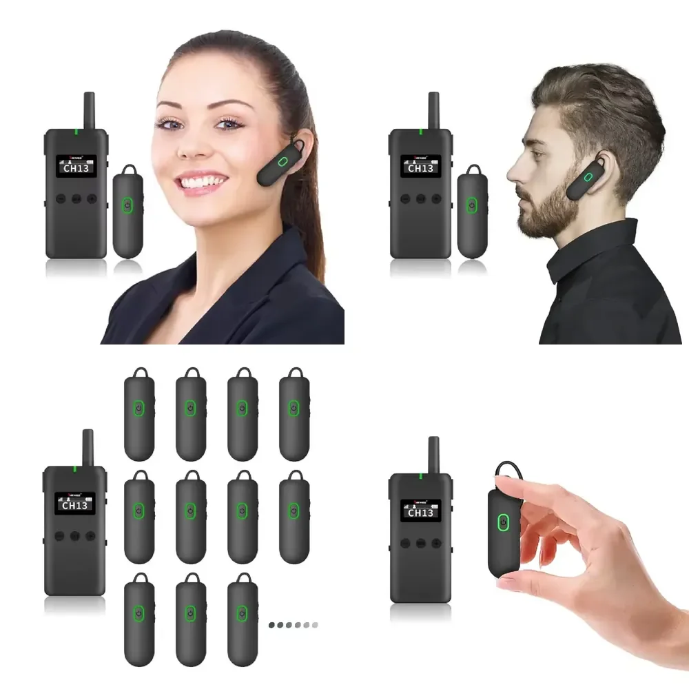 Multilingual UHF Wireless Tour Guide System Two-Way Audio with Headset Long-Lasting 30 Hours YARMEE YT500 3000mAh Battery