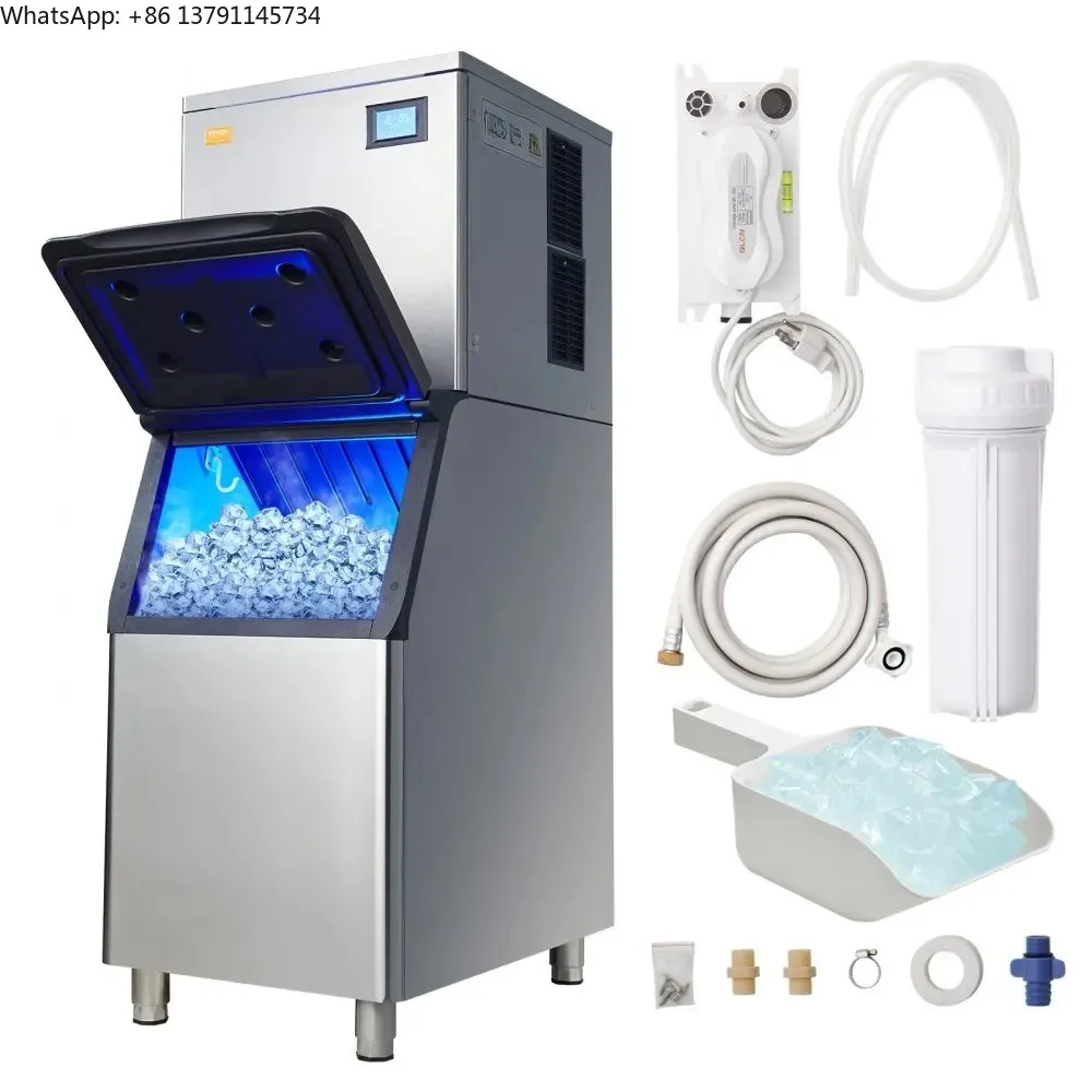 

Commercial Ice Maker 360LBS/24H Ice Making Machine with 330.7LBS Large Storage 700W Auto Self-Cleaning Ice Maker Machine