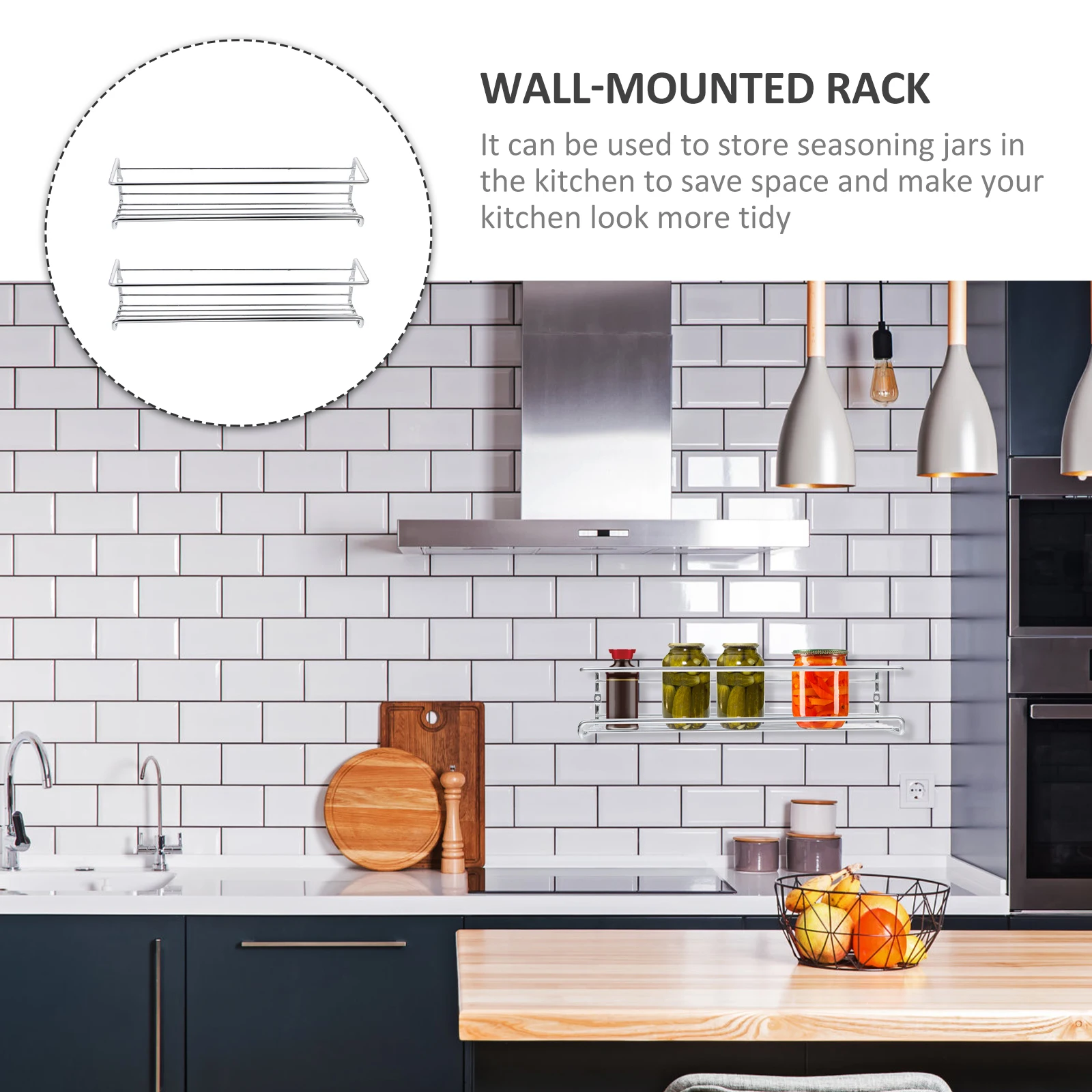 

2 Sets Spice Organizer For Cabinet Wall-Mounted Rack Kitchen Storage Condiment Holder Space-Saving Pantry Organizer