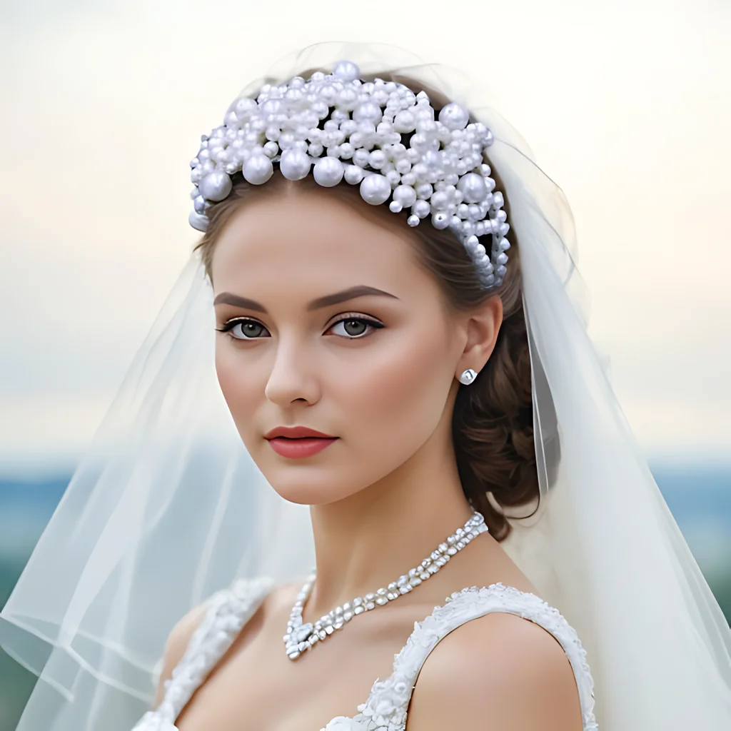 Elegant Pearl Bride Hair Hoop Fashion White Color Faux Pearl Wedding Headband Butterfly Shape Party Headwear HP704