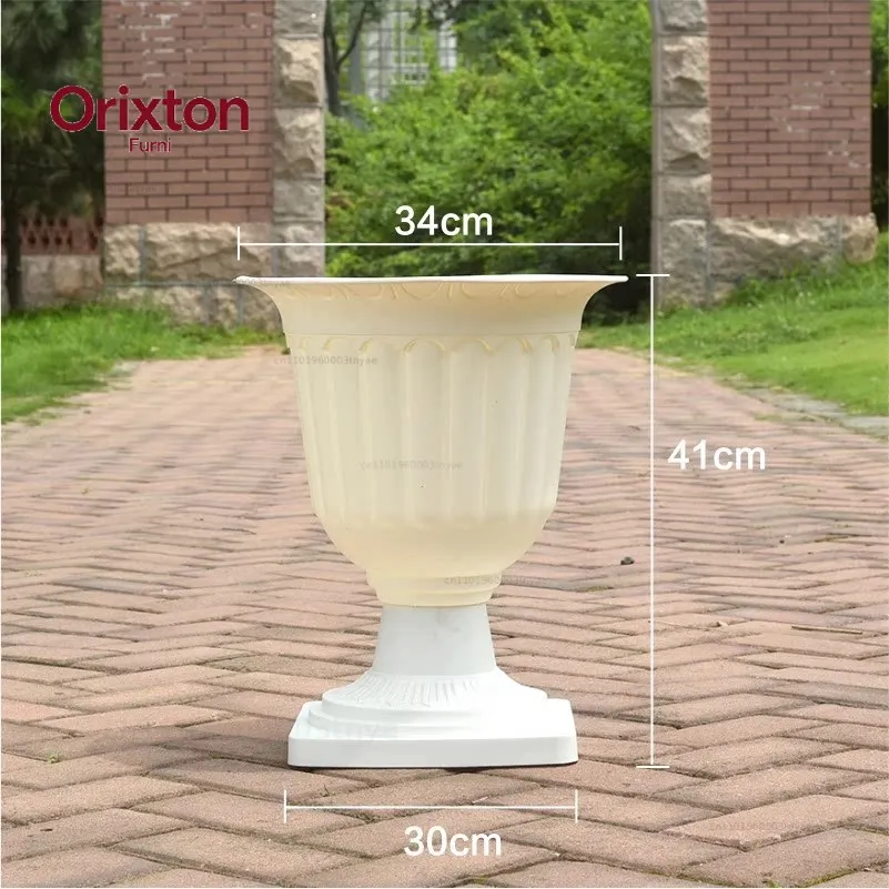 European retro trophy Roman flower pot round garden terrace courtyard decoration gardening groceries wedding guide props